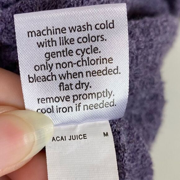 Sonoma Purple Handkerchief Hem Cowl Neck Thermal Sweater - Picture 5 of 5